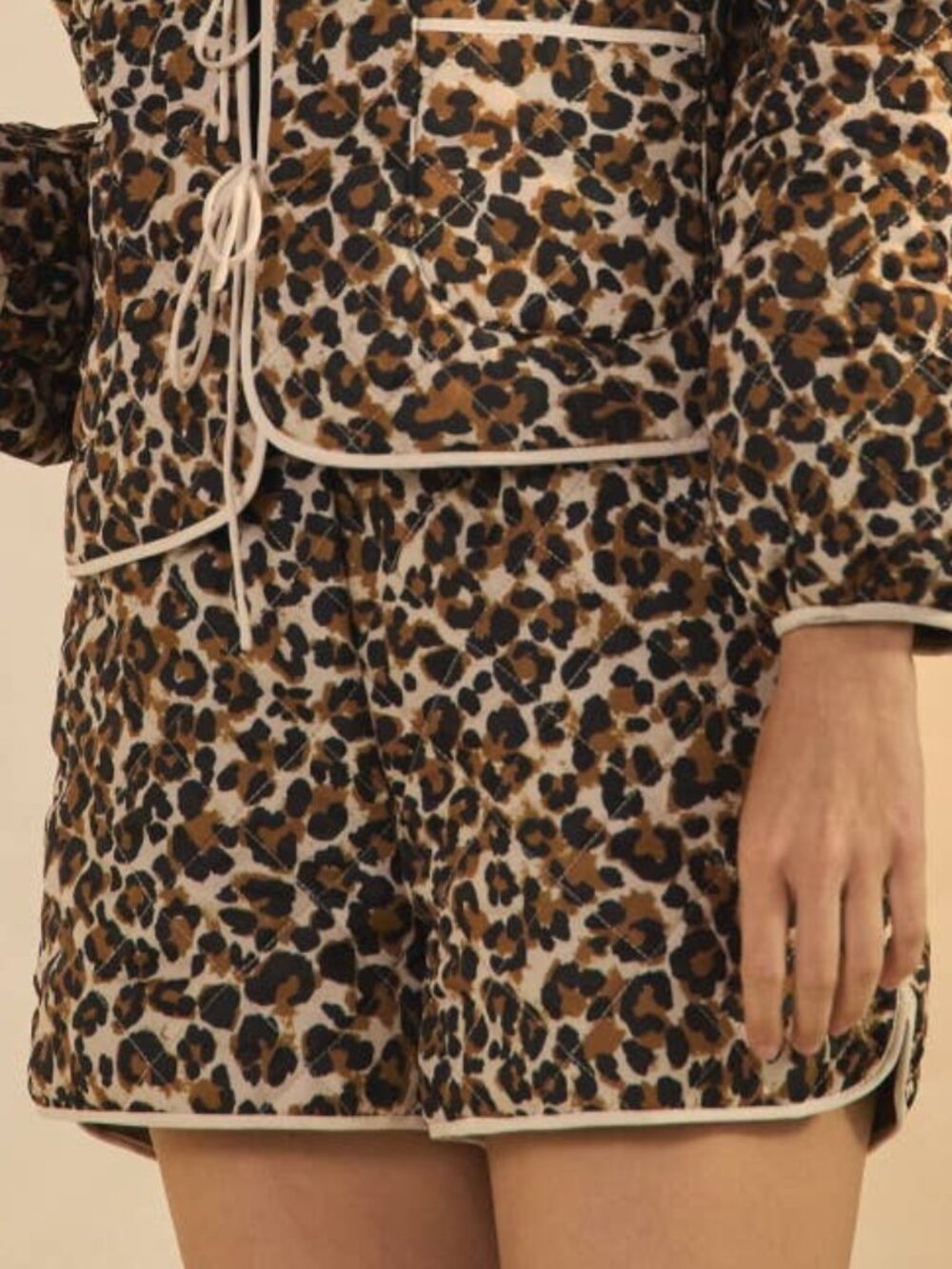 Quilted Animal Printed Shorts